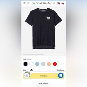 GOAT USA Kids OG Athletic T-Shirt, sold out on line! NWOT, youth XL